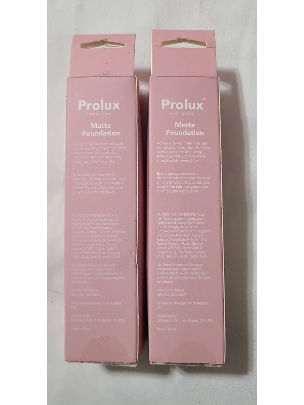 2pk Prolux Cosmetics Matte Foundation  Ivory Shade Face Skin Makeup Coverup NEW